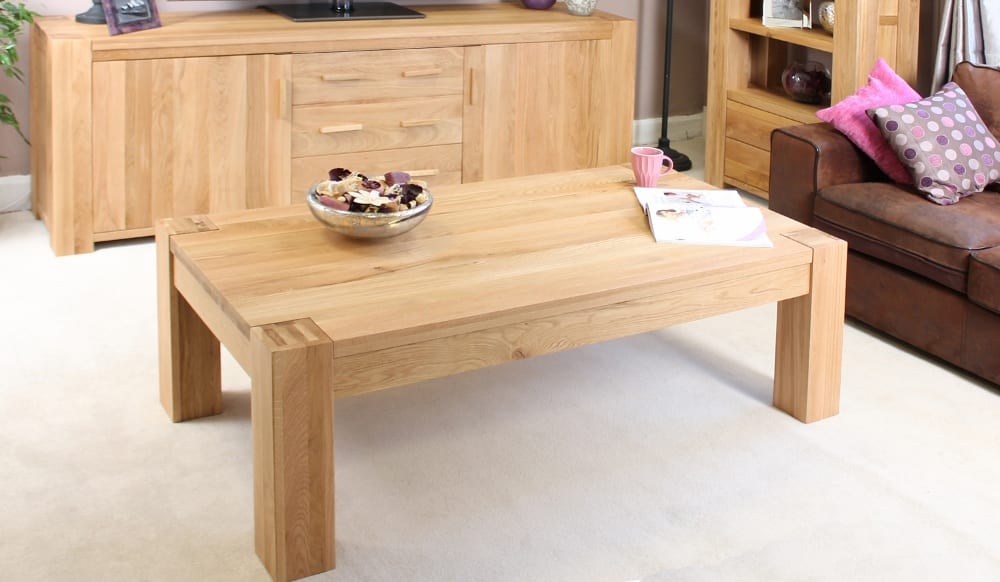 ATLAS SOLID OAK FURNITURE RECTANGULAR COFFEE TABLE