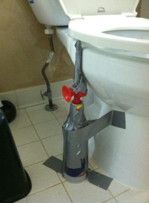 Sound-Horn Taped Under Toilet-Seat Horn Under Toilet-Seat Prank