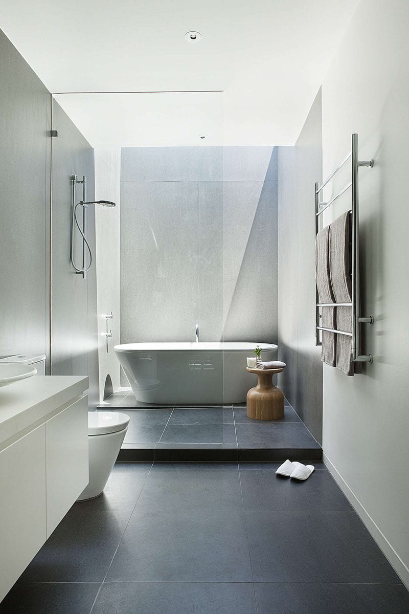 Bathroom Colour Scheme Giving Illusion of more Space Light and Dark Colour Scheme