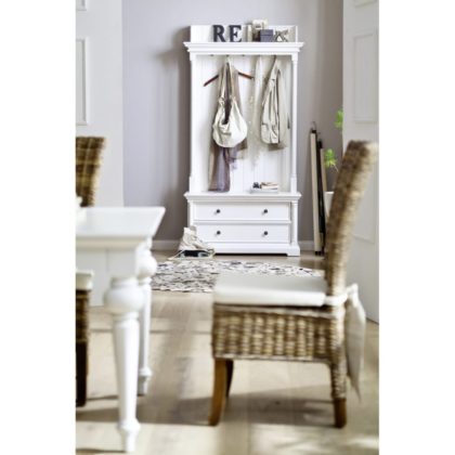 White Painted Halltree Cabinet from the Provence Range Hallway Cabinet with Hangers