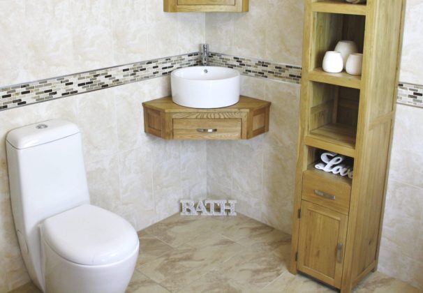 Wall Hung Oak Vanity with Round Ceramic Basin Wall Hung Oak Top Vanity with Basin