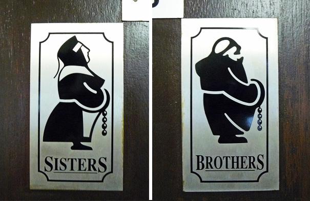 Brothers & Sisters Religious Toilet Sign Religious Toilet Sign