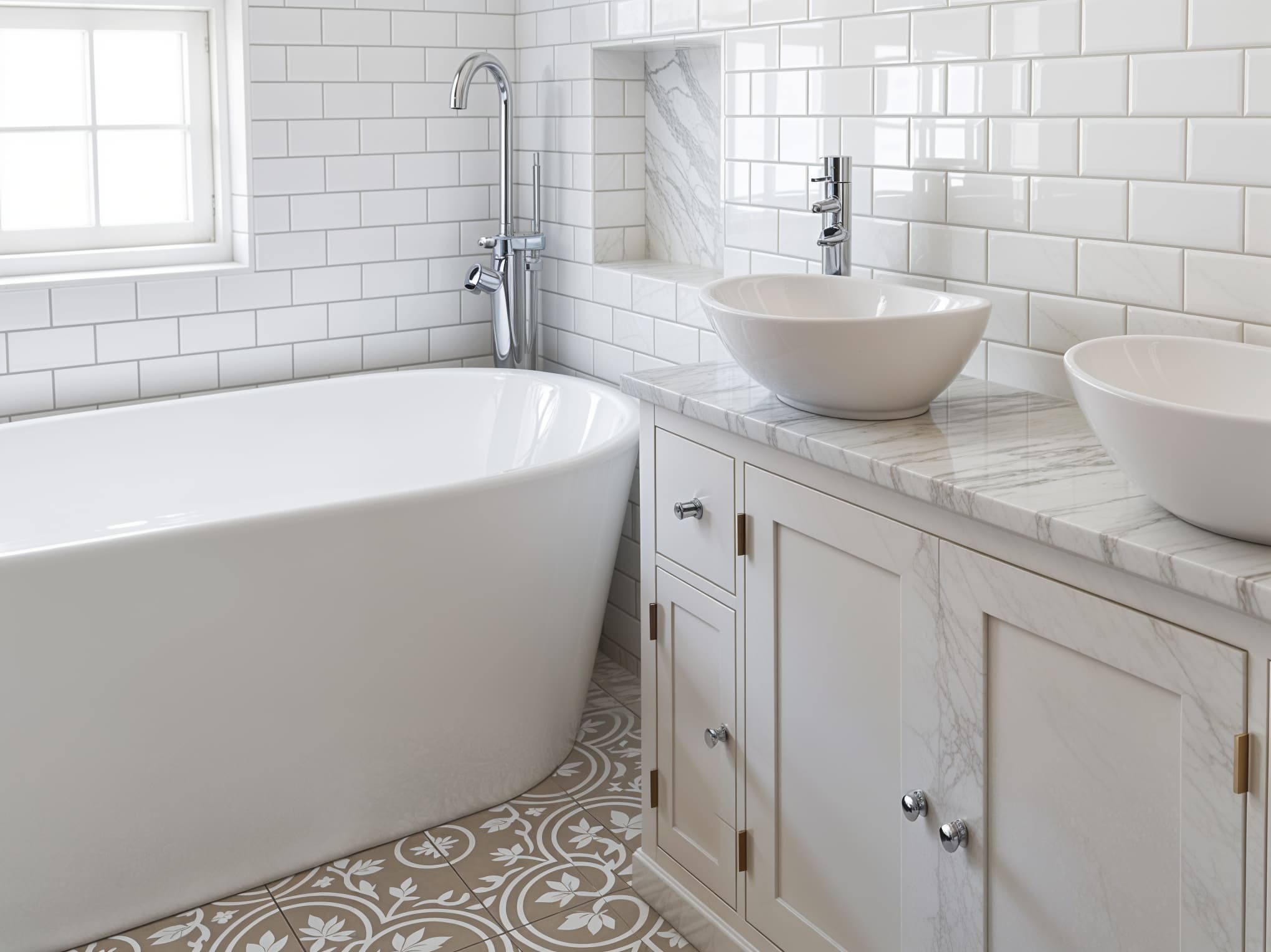 Stunning 402 bathroom vanity unit, along with our marble top and CB027 ceramic basins